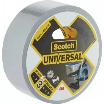 3M 1900 cinta de tela plateada, 48 mm x 50 m, 6 rollos – versátil para agrupar, reparar, sellar 7100205300