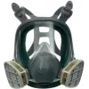 3M 6800 máscara completa protección respiratoria reutilizable, talla M, silicona, lente de policarbonato, conexión de filtro bayoneta, gris/negro