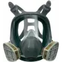 3M 6800 máscara completa protección respiratoria reutilizable, talla M, silicona, lente de policarbonato, conexión de filtro bayoneta, gris/negro