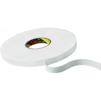 3M 9508W cinta de espuma de polietileno de doble cara, 66 m x 19 mm, blanca, 0,8 mm de grosor, adhesivo acrílico modificado, 1 rollo KT777306350