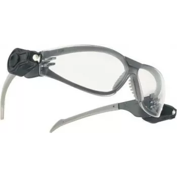 3M Gafas de protección LED Light Vision, montura plateada/negra, lentes transparentes resistentes a rayaduras y antivaho, protección UV, luces LED integradas