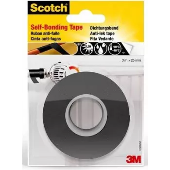 3M Scotch cinta de reparación de silicona autovulcanizante 4704, 25 mm x 3 m, negra