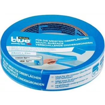 3M ScotchBlue Original Cinta de pintor multisuperficie 2090, 24 mm x 41 m, Azul, retirada limpia durante 14 días, interior/exterior 2090DABE24