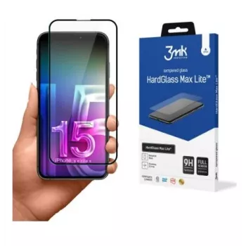 3MK Apple iPhone 15 Plus HardGlass Max Lite Negro