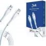 3MK Hyper cable de silicona USB-C a Lightning 20W 3A blanco 1m