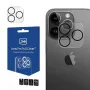 3MK Lens Pro Protector de lentes de cristal templado con cubierta completa para iPhone 14 Pro / 14 Pro Max con marco de aluminio y marco de montaje (1 ud., negro)