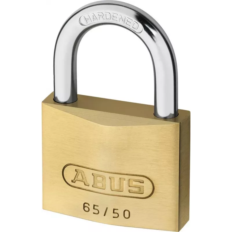 ABUS 65/50 KD Candado - Cuerpo macizo de latón, arco de acero endurecido, apertura con la misma llave