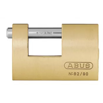 ABUS 82/90 Candado de latón macizo con arco de acero templado – Alta seguridad, doble cierre, 2 llaves