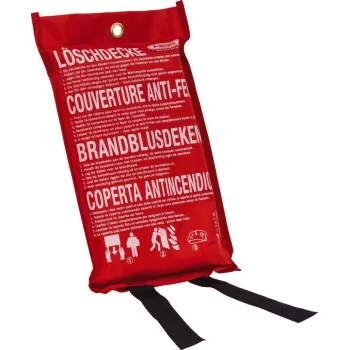 ABUS LD1118 manta ignífuga 100 x 100 cm fibra de vidrio roja DIN EN 1869:2001 86672