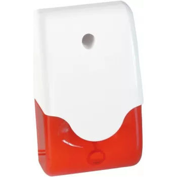 ABUS Security-Center SG1681 Minisirena con luz estroboscópica, Rojo, 12 V DC, 105 dB, IP44, con cable, interior/exterior cubierto