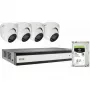 Kit de grabador híbrido analógico/IP ABUS SECURITY-CENTER TVVR33843D de 8 canales con 4 minicámaras domo