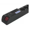 ACAR 504WF Regleta de protección contra sobretensiones EMI/RFI, 5 tomas Schuko, cable de 3 m, Negro