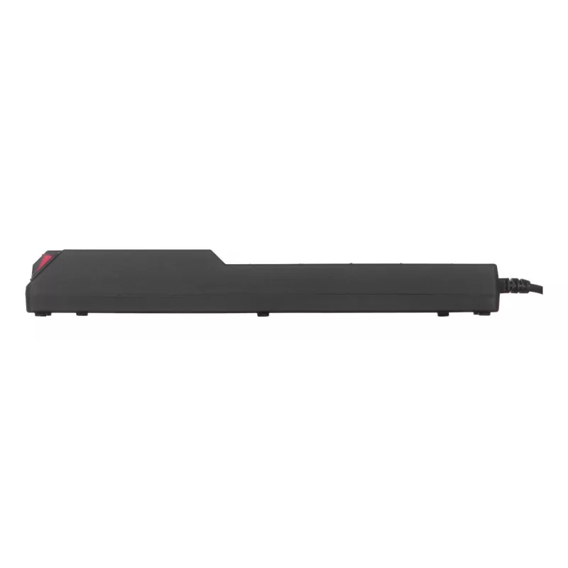ACAR 504WF Regleta de protección contra sobretensiones EMI/RFI, 5 tomas Schuko, cable de 3 m, Negro