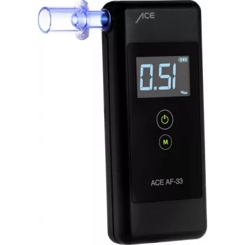 ACE OF SWEDEN AF-33 Alcoholímetro digital gris oscuro, 0,00–5,00 ‰, pantalla LCD, sensor semiconductor, 2x AAA 107075