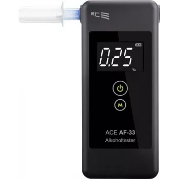 ACE OF SWEDEN AF-33 Alcoholímetro digital gris oscuro, 0,00–5,00 ‰, pantalla LCD, sensor semiconductor, 2x AAA 107075