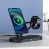 Cargador inalámbrico Qi de 15W ACEFAST para iPhone compatible con MagSafe, soporte para Apple Watch y Apple AirPods, magnético, negro