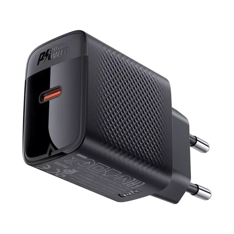 Cargador de pared ACEFAST A82 GaN USB-C PD 20W - negro