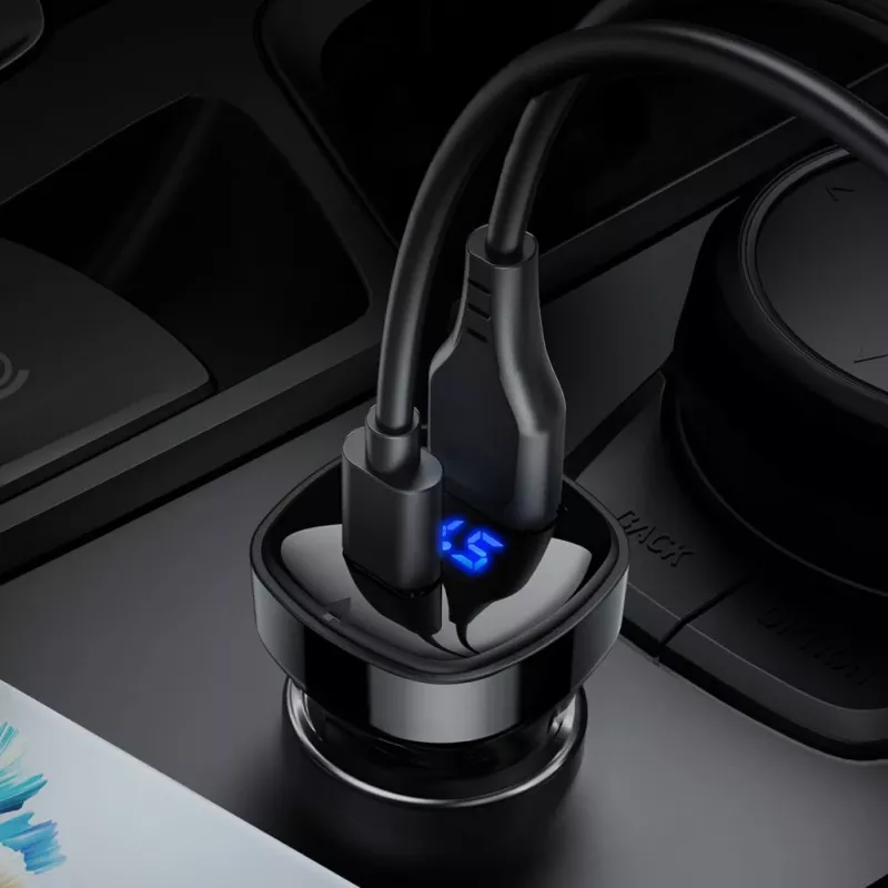 ACEFAST cargador de coche 66W USB Type-C / USB, PPS, Power Delivery, Quick Charge 4.0, AFC, FCP negro (B4 black)