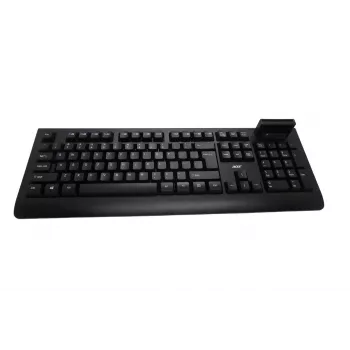 Acer AKW320 Teclado con cable con lector de tarjeta inteligente, distribución US-International, Negro
