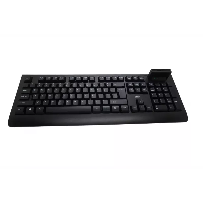 Acer AKW320 Teclado con cable con lector de tarjeta inteligente, distribución US-International, Negro
