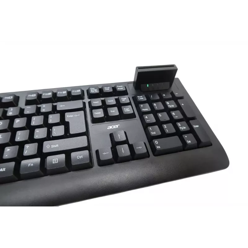 Acer AKW320 Teclado con cable con lector de tarjeta inteligente, distribución US-International, Negro