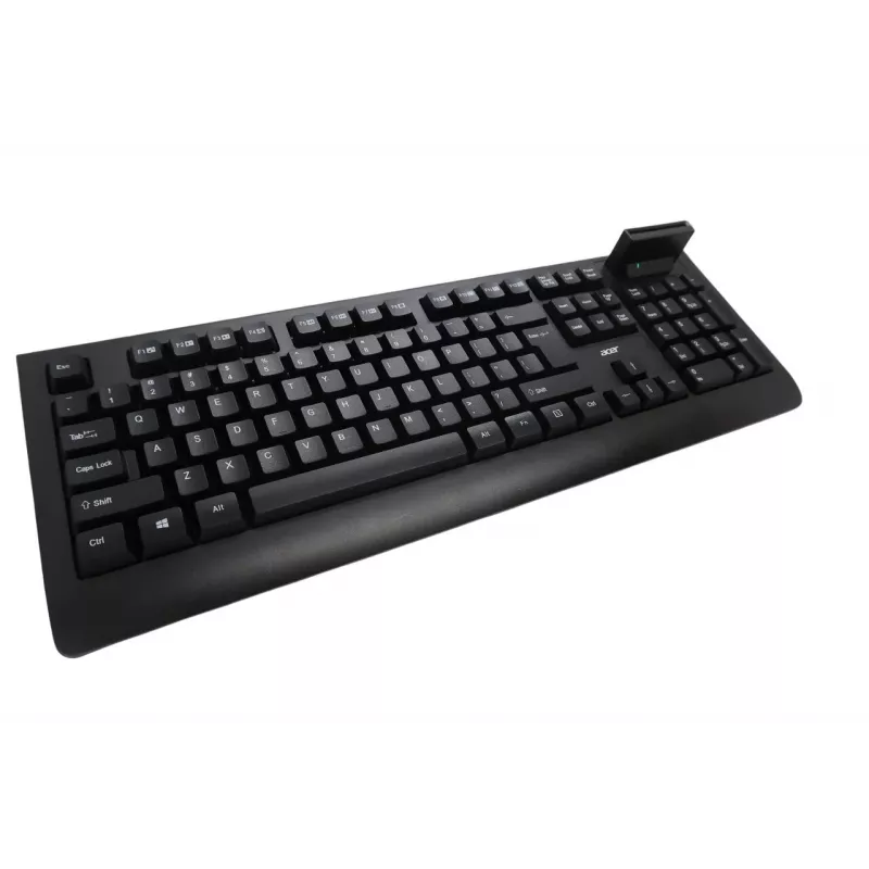 Acer AKW320 Teclado con cable con lector de tarjeta inteligente, distribución US-International, Negro