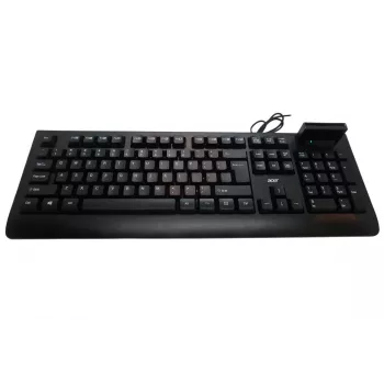 Acer AKW320 Teclado con cable con lector de tarjeta inteligente, distribución US-International, Negro