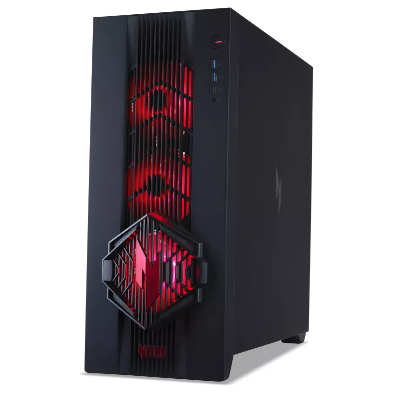 Acer Nitro 70 N70X3D-100 PC de sobremesa gaming, AMD Ryzen 7 9800X3D, 32GB DDR5, 2TB NVMe SSD, NVIDIA GeForce RTX 5080, Windows 11 Home, Negro