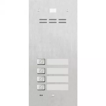 ACO FAM-P-4NPACC Placa de calle empotrable para edificio de 4 viviendas con lector de llavero