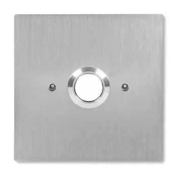 ACO INS-OB-60 pulsador de contacto de cierre iluminado, enrasado, acero inoxidable, para caja de instalación eléctrica O60