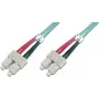 ACT 30m LSZH Cable de parcheo de fibra óptica multimodo 50/125 OM4 dúplex SC-SC, Aqua RL3730