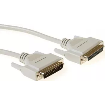 ACT AK4066 Cable serie RS-232 straight-through de 10 m, conector macho DB25 a conector hembra DB25, sobremoldeado, doble apantallado