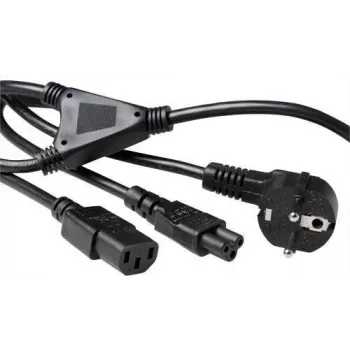ACT AK5166 cable de alimentación adaptador en Y Schuko a C13 + C5 1,8 m negro