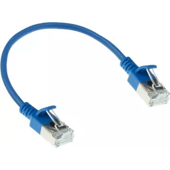 Cable de red patch slimline datacenter ACT azul, 0,15 m, LSZH U/FTP CAT6A, snagless, con conectores RJ45 (DC7630)
