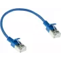 Cable de red patch slimline datacenter ACT azul, 0,15 m, LSZH U/FTP CAT6A, snagless, con conectores RJ45 (DC7630)