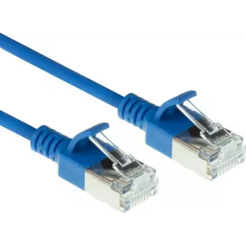 ACT cable de red Slimline U/FTP CAT6A LSZH azul de 5m para datacenter con conectores RJ45, snagless (DC7605)