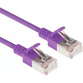 ACT Lila 0,25 m LSZH U/FTP CAT6A Cable de red Slimline para datacenter Snagless con conectores RJ45 (DC7352)
