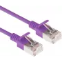ACT Lila 0,25 m LSZH U/FTP CAT6A Cable de red Slimline para datacenter Snagless con conectores RJ45 (DC7352)
