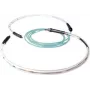 ACT RL2401 Cable de conexión de fibra óptica LSZH OM3 Aqua de 10m 4x LC a 4x LC