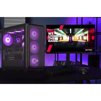 Actina Gaming GameOn PC de sobremesa, Ryzen 7 7800X3D, 32 GB DDR5, 2 TB SSD, GeForce RTX 5070 12 GB, sin sistema operativo