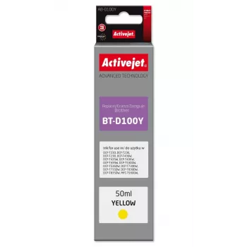 Activejet AB-D100Y Cartucho de tinta amarillo para impresoras Brother, equivalente a Brother BT-D100Y, serie Supreme, 50 ml