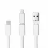 Activejet Lanyard con cable de carga 3 en 1, blanco