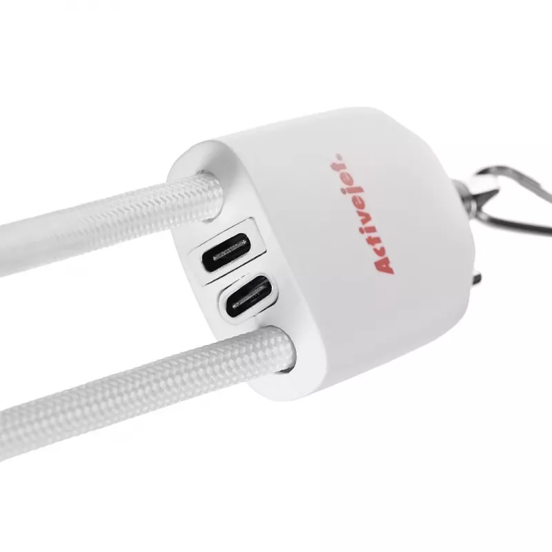 Activejet Lanyard con cable de carga 3 en 1, blanco