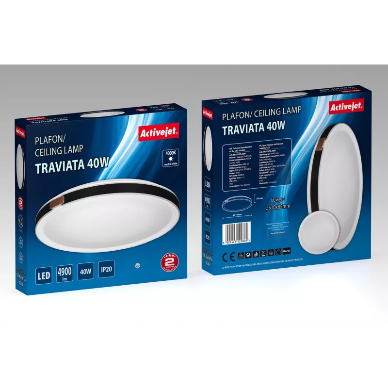 Activejet AJE-TRAVIATA lámpara de techo LED, 40W