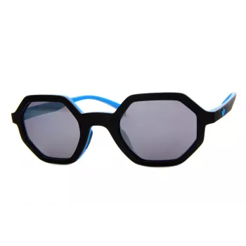 Gafas de sol unisex Adidas Originals AOR020-009027 rectangulares, montura negra, lentes grises, 48 mm