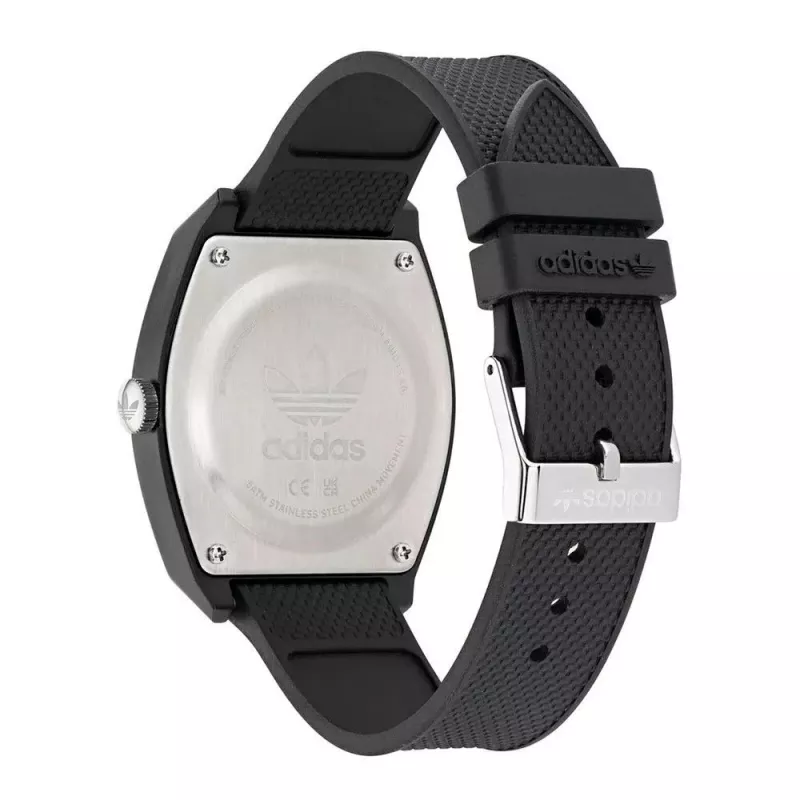 Adidas Originals Digital Two reloj digital unisex AOST22039 38mm plata acero inoxidable silicona negra