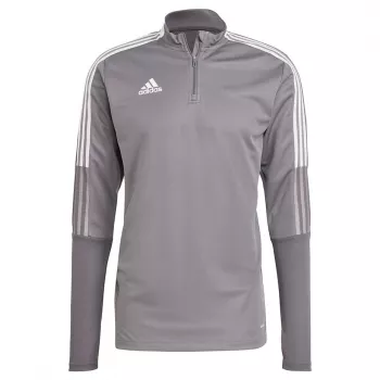 adidas Tiro 21 chaqueta de entrenamiento Grey Four GH7301 hombre corte slim cremallera de cuarto manga larga AEROREADY poliéster reciclado