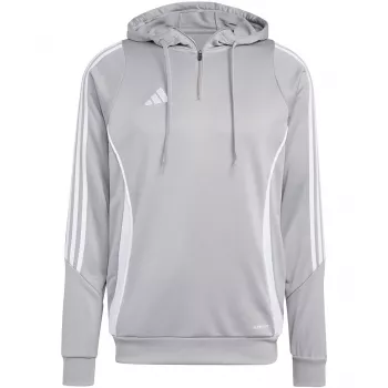 adidas sudadera con capucha de entrenamiento Tiro 24 para hombre, Medium Grey Heather/Negro, Slim Fit, AEROREADY, poliéster reciclado