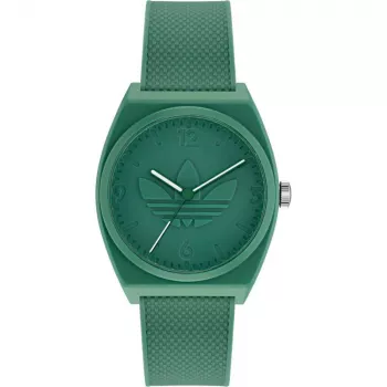 Adidas Unisex AOST22032 Reloj analógico de cuarzo de 38 mm - Correa de silicona negra