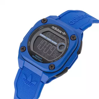 Adidas Reloj unisex digital de cuarzo AOST23061 45mm Negro resina silicona